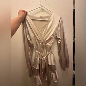 Gold Long Sleeve silk Altar’d state dress